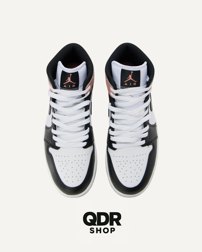 Air Jordan One Mid Blanc/Rose/Noir