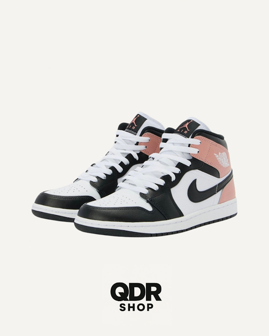 Air Jordan One Mid Blanc/Rose/Noir