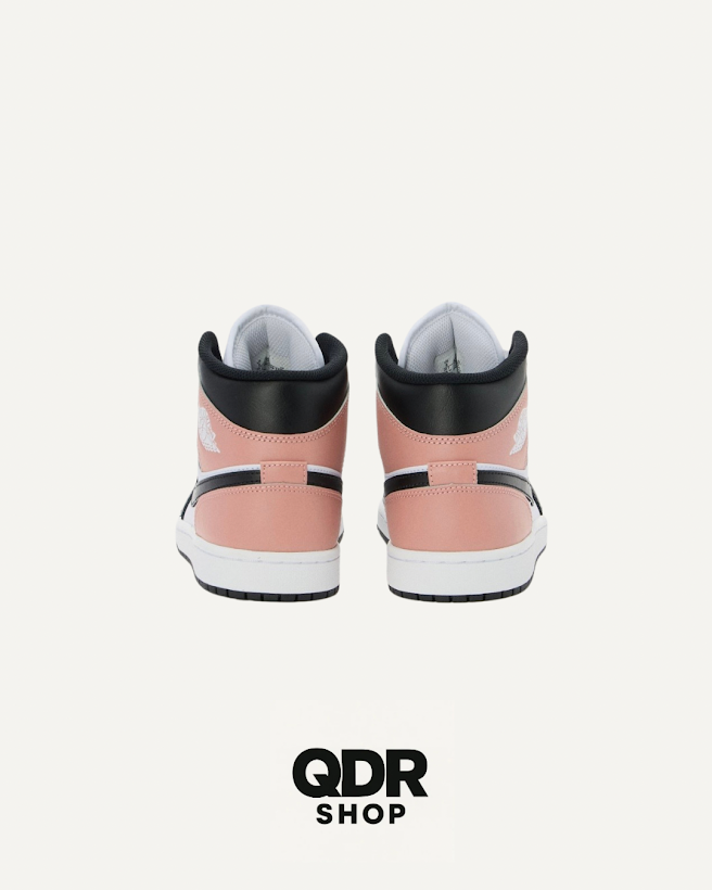 Air Jordan One Mid Blanc/Rose/Noir